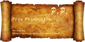 Prix Priszcilla névjegykártya